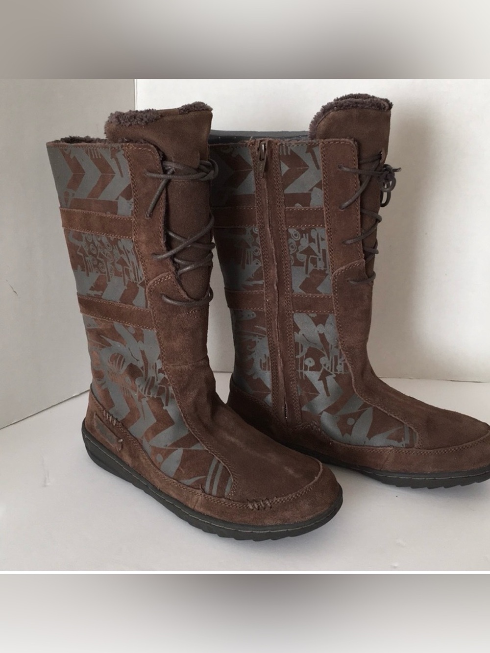 Teva Cara Kiru Tall Boots Brown Leather Suede Hiking Outdoor SN 4297 Youth Sz 5